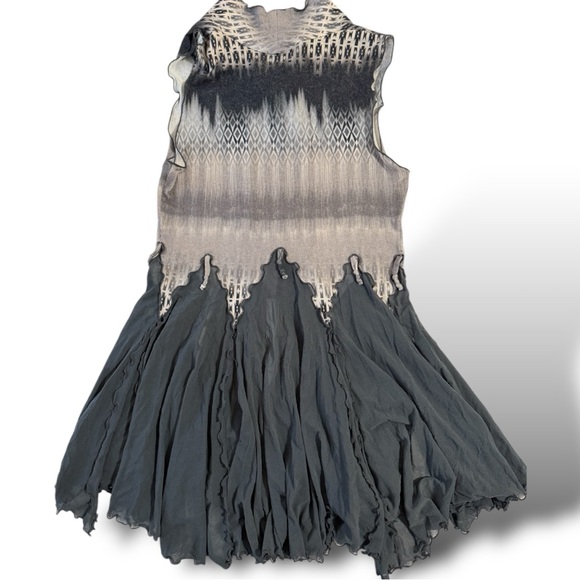 Giselle Shepatin Hand Dyed Art to Wear Ruffle Snap Front Tunic Top Dress Small - Picture 3 of 5